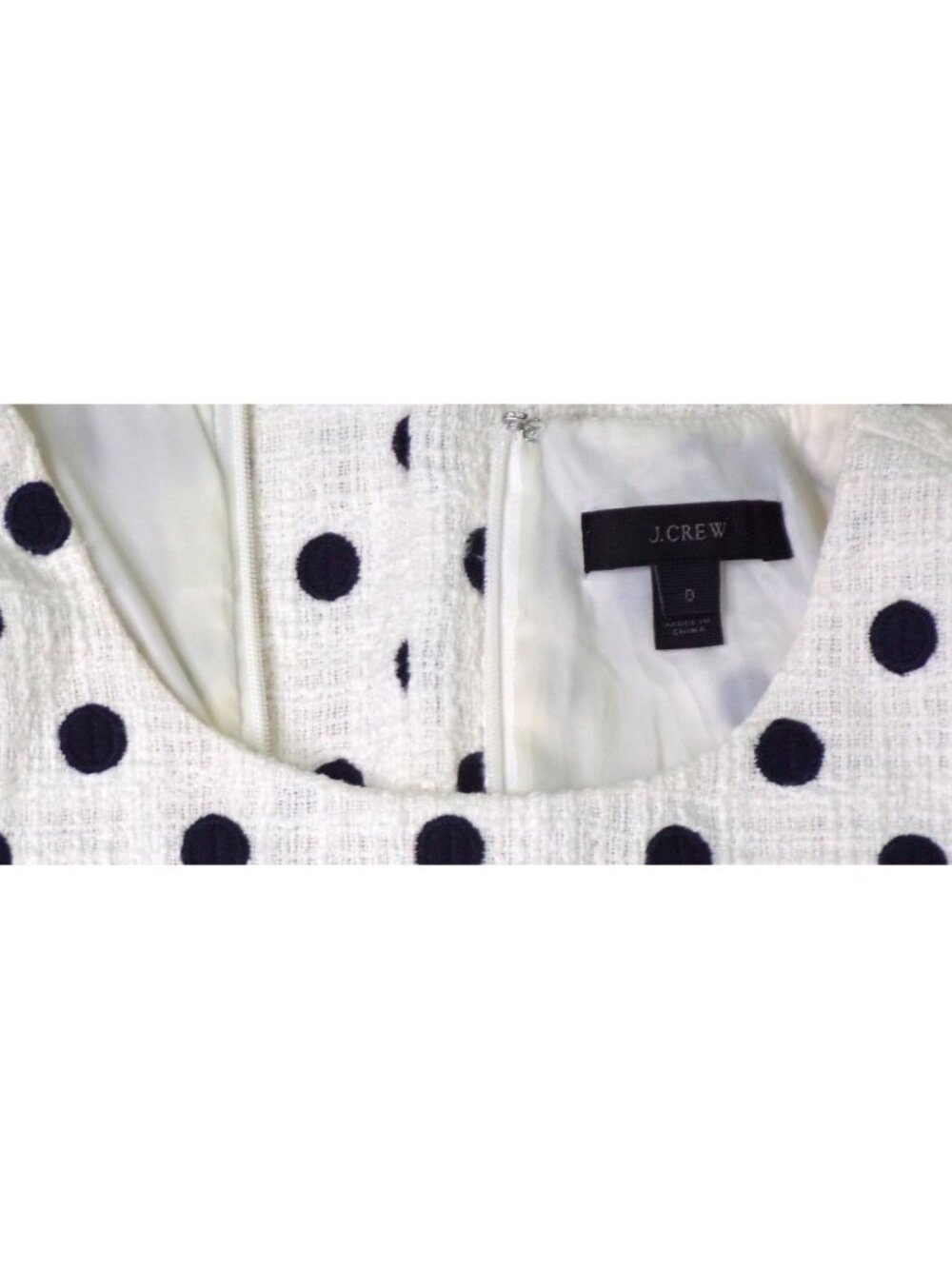 πJ CREW Polka Dot Textured Sheath Dress Black White Size 0 #G3726 - Picture 8 of 11